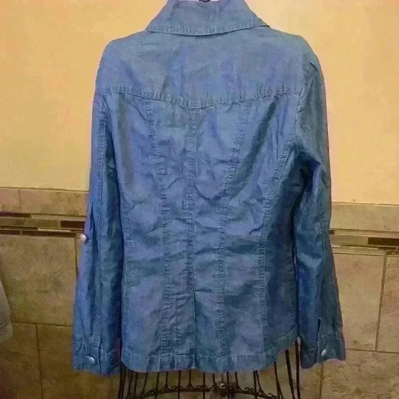Live a little denim woman’s button up jacket - Picture 3 of 6
